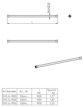 Duschvorhangstange Skizze