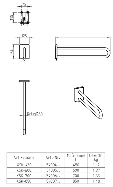 Stützgriff, starr - 0