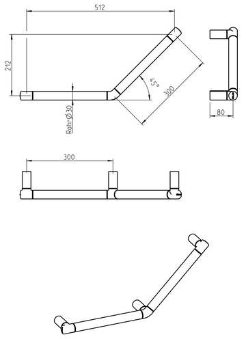 Winkelgriff 45-Grad - 0