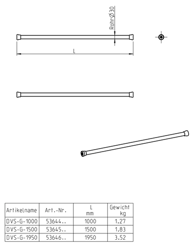 Duschvorhangstange Skizze