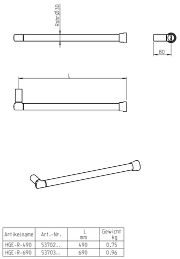 Haltegriff Eckmontage Skizze