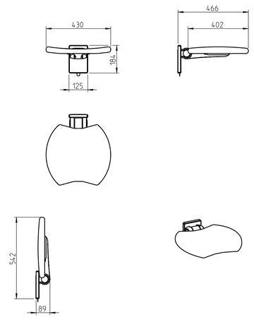 Duschklappsitz Skizze