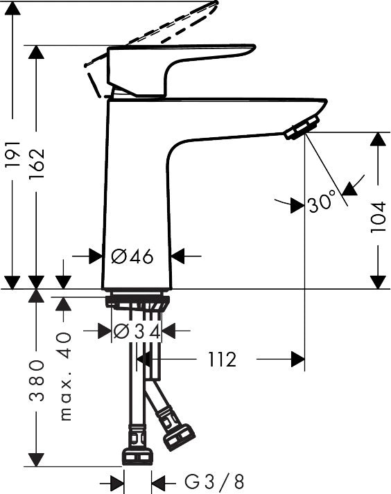 hansgrohe Talis E Einhebel-Waschtischmischer 110
